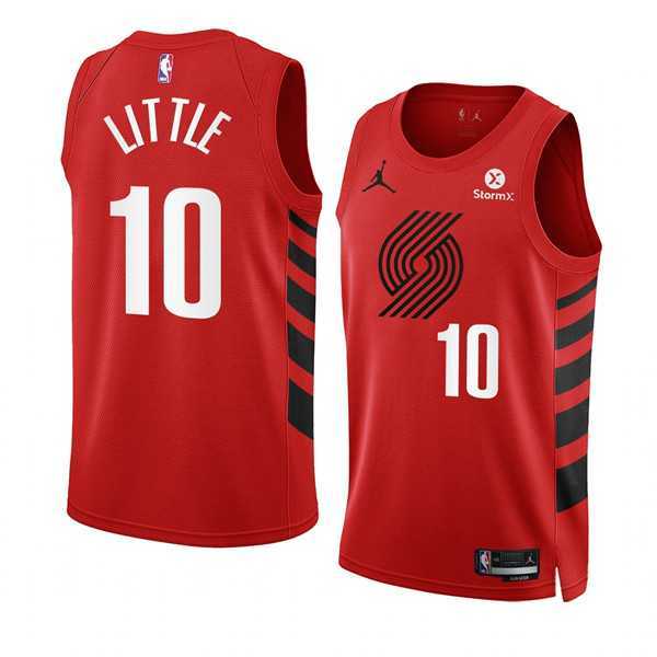 Men%27s Portland Trail Blazers #10 Nassir Little 2022-23 Red Statement Edition Swingman Stitched Basketball Jersey Dzhi